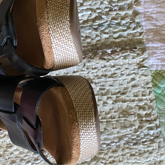 Clarks Artisan black wedge sandal leather - Picture 5 of 8